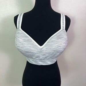 MTA Sport Sports Bra 2X Grey White Space Dye Adjustable Convertible Straps